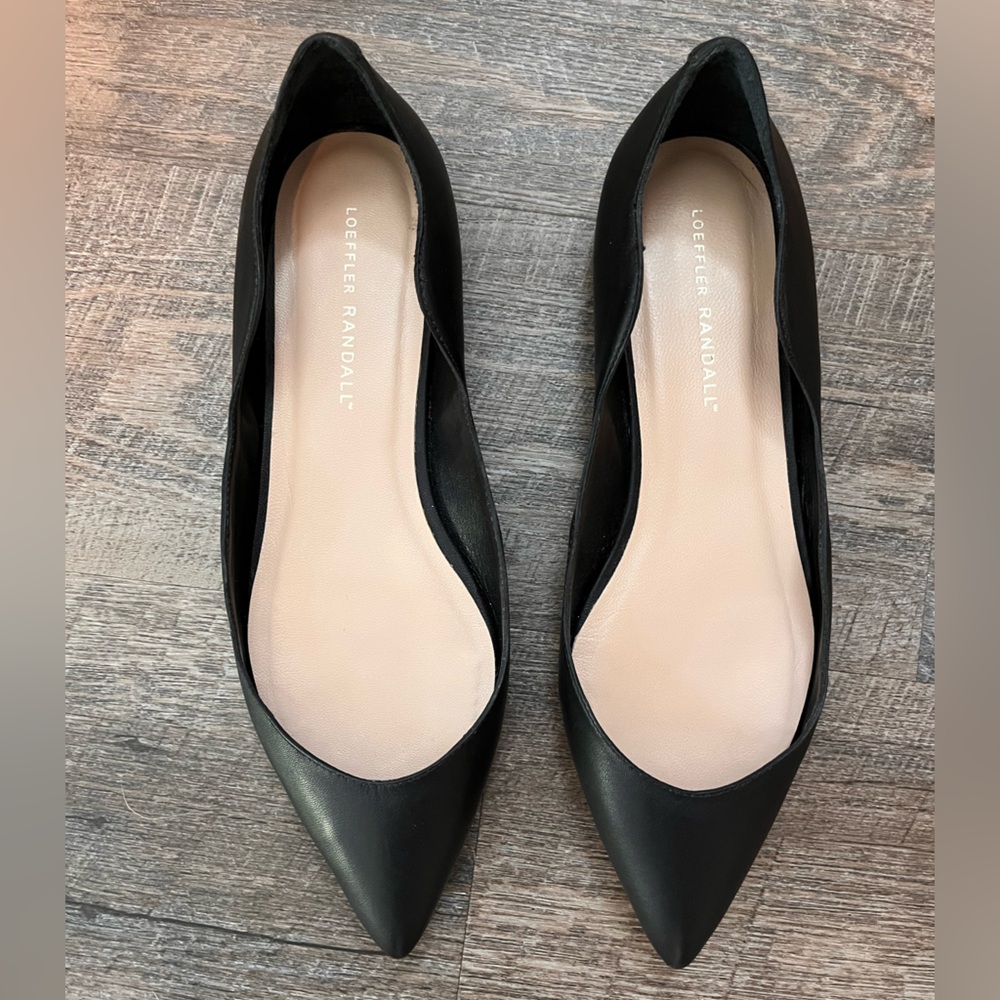 EUC Loeffler Randall Milla Ballet Flats Black Size 8.5